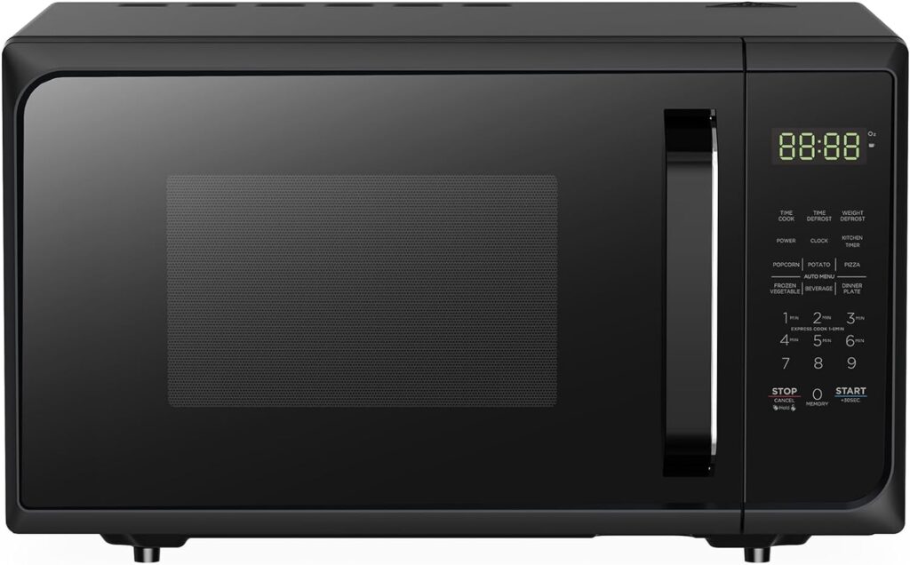 Black+Decker 900 Watt LED Display Small Microwave Countertop Oven with Digital Controls and 6 Preprogrammed Cooking Modes, Matte Black