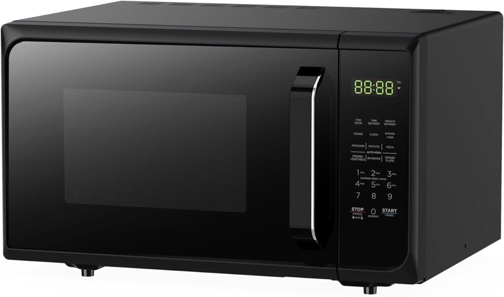 Black+Decker 900 Watt LED Display Small Microwave Countertop Oven with Digital Controls and 6 Preprogrammed Cooking Modes, Matte Black