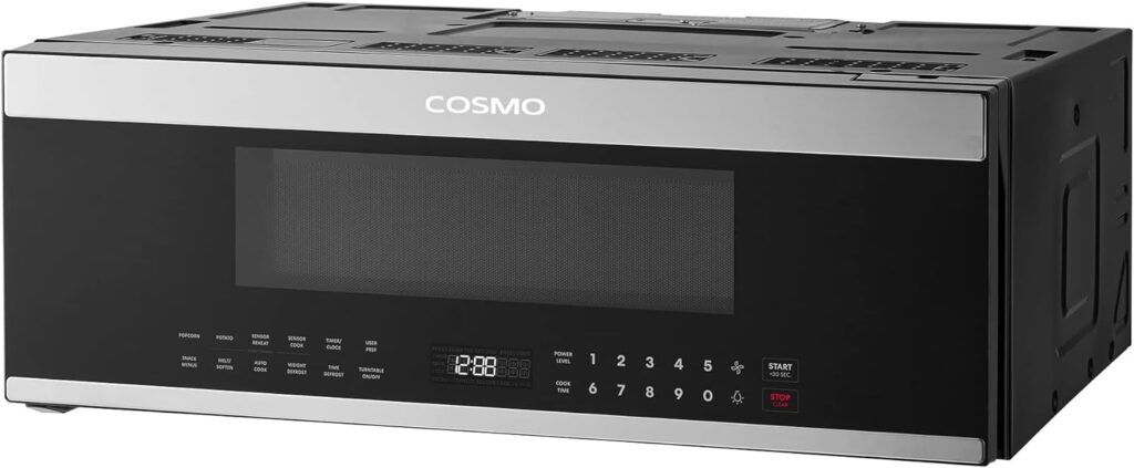 COSMO COS-3012ORLP1SS 30 in. Slim Over the Range Microwave with Automatic Presets, Soft Touch Controls and 1.2 cu. ft. Capacity