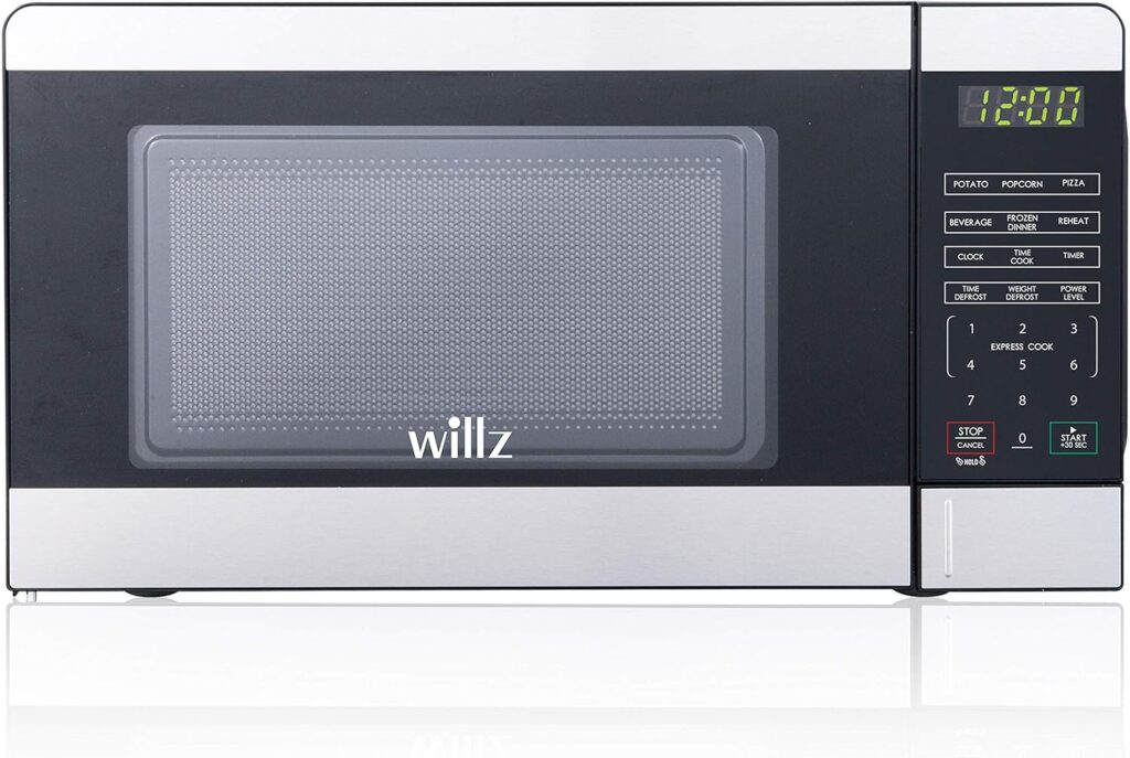 Willz Countertop Small Microwave Oven, 6 Preset Cooking Programs Interior Light LED Display 0.7 Cu.Ft 700W White WLCMD207WE-07