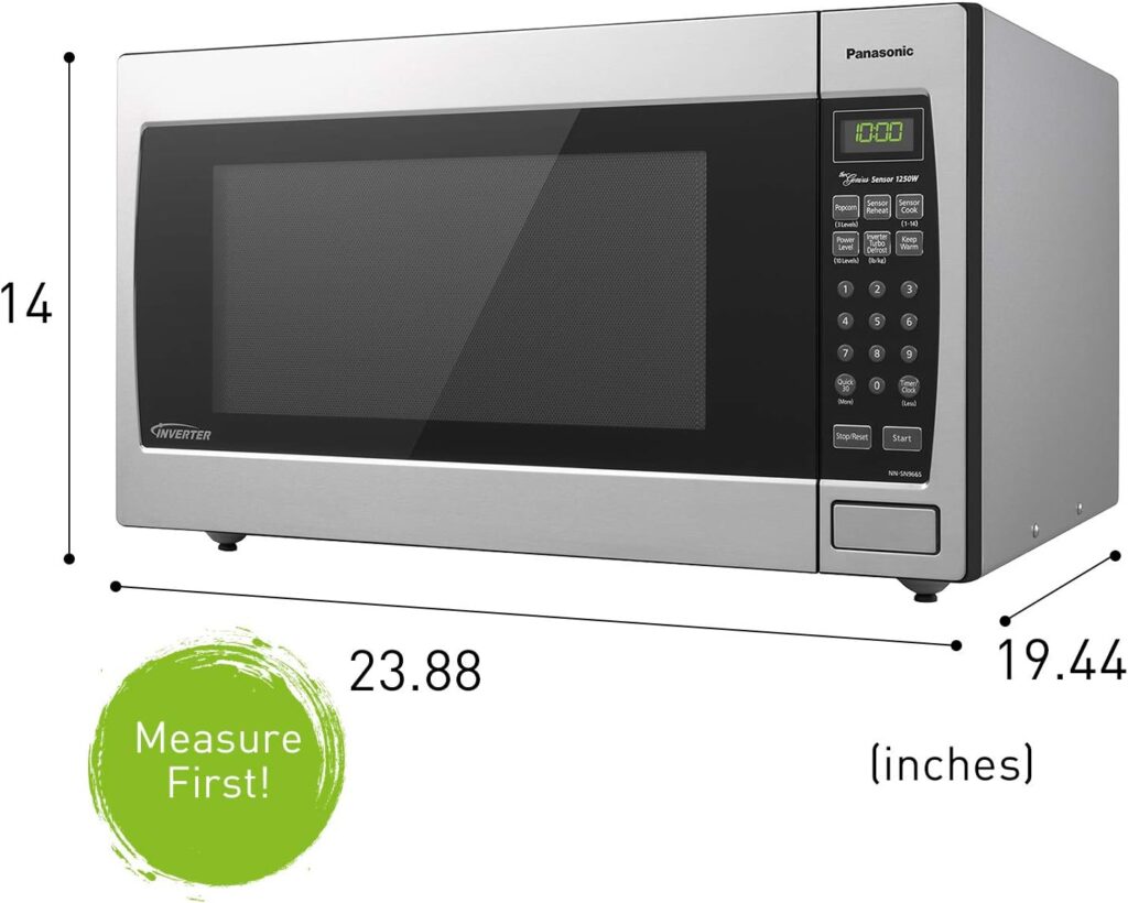 Panasonic Microwave Oven NN-SN966S Stainless Steel Countertop/Built-In with Inverter Technology and Genius Sensor, 2.2 Cubic Foot, 1250W  30 TRIM KIT, 30 inch, Silver